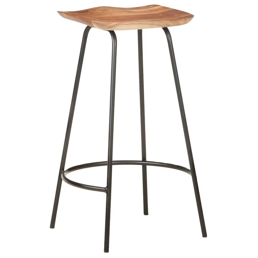Tabourets de bar lot de 2 bois d'acacia solide - 5