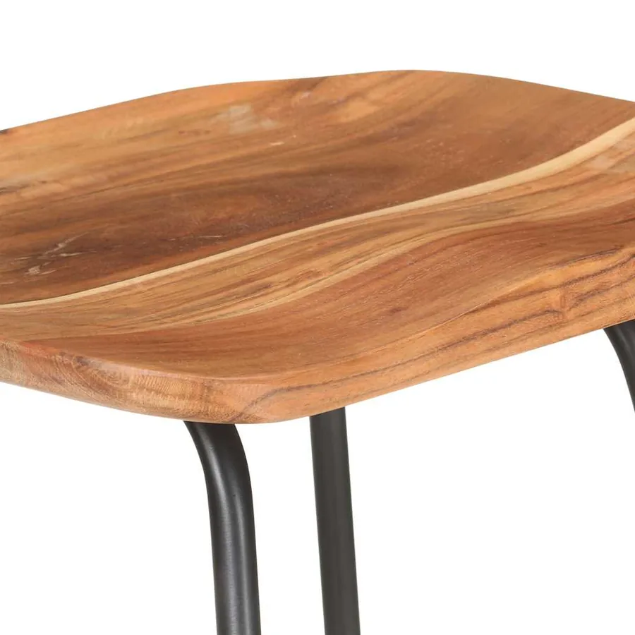 Tabourets de bar lot de 2 bois d'acacia solide - 7