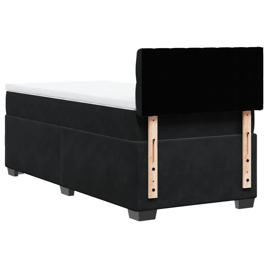 Sommier à lattes de lit avec matelas Noir 90x200 cm Velours - 10