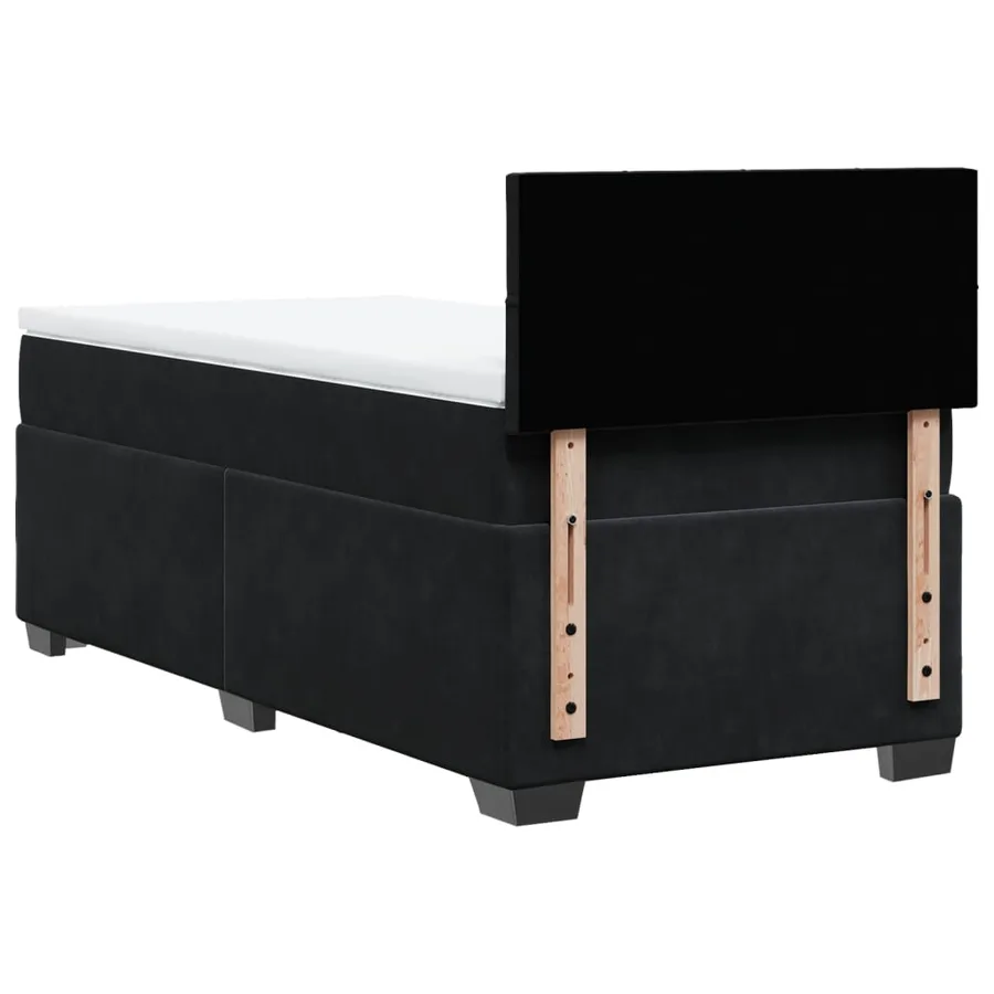 Sommier à lattes de lit avec matelas Noir 90x200 cm Velours - 10