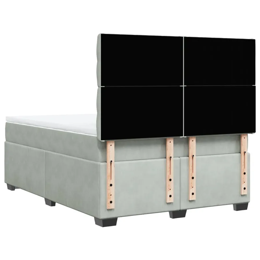 Sommier à lattes de lit et matelas Gris clair 160x200cm Velours - 10