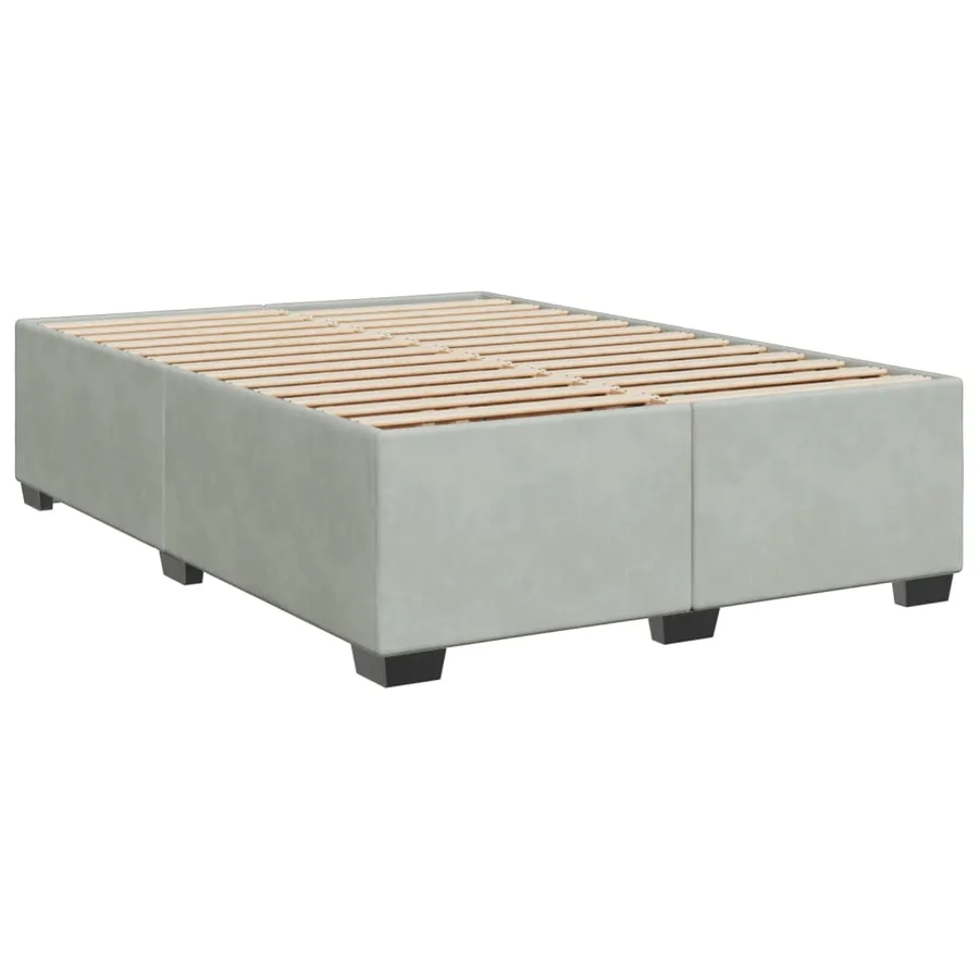 Sommier à lattes de lit et matelas Gris clair 160x200cm Velours - 5