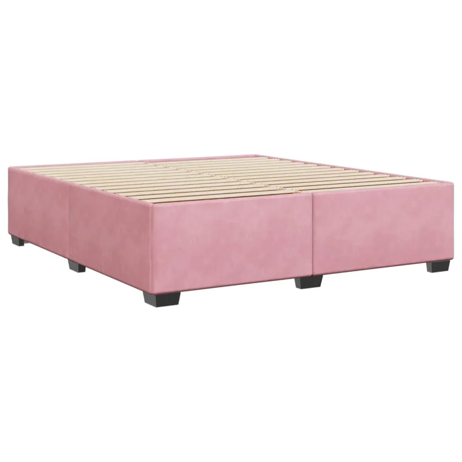 Cadre de lit sans matelas rose 180x200 cm velours - 6