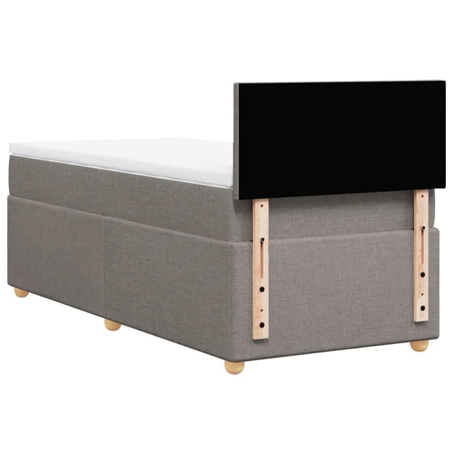 Sommier à lattes de lit avec matelas Taupe 100x200 cm Tissu - 8