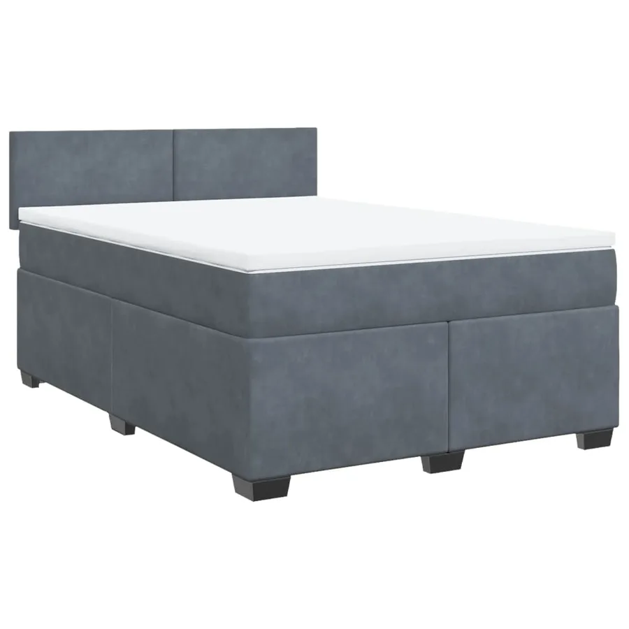 Sommier à lattes de lit et matelas Gris foncé 160x200cm Velours - 2