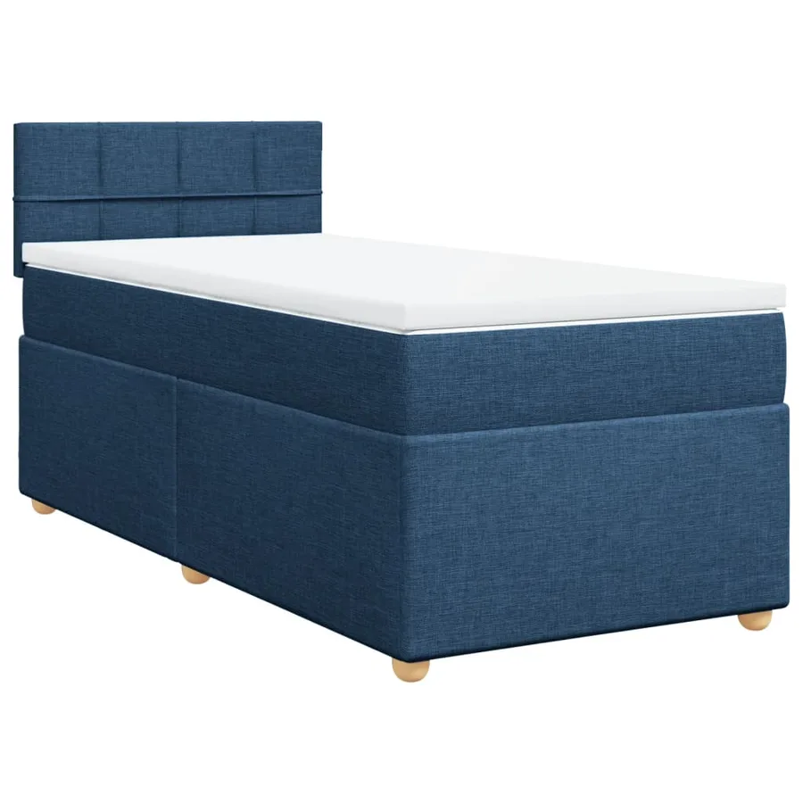 Sommier à lattes de lit avec matelas Bleu 90x190 cm Tissu - 2