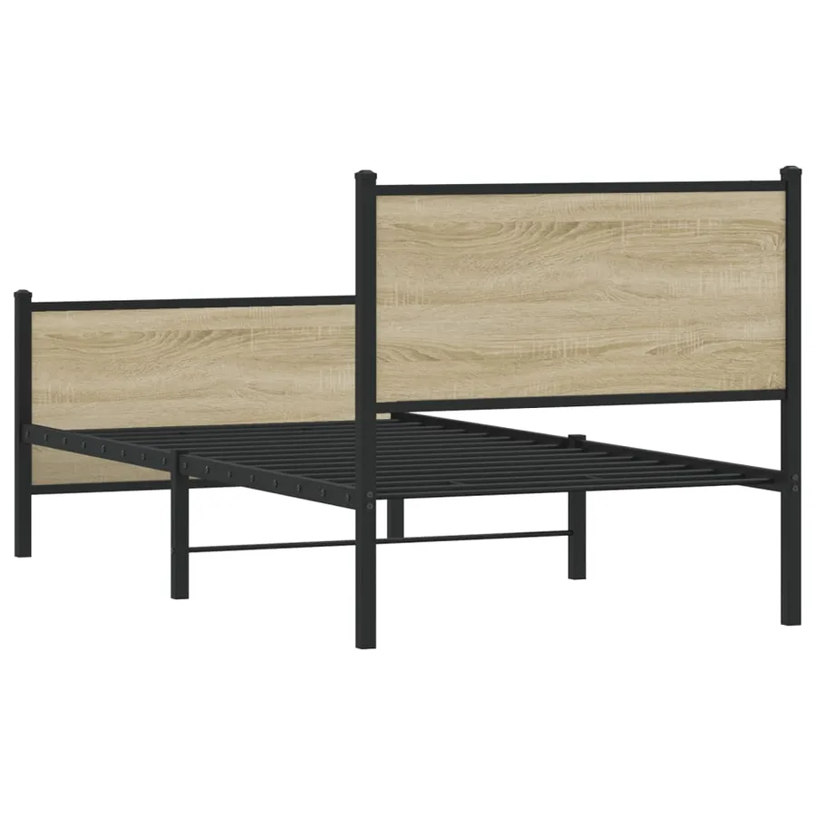 Cadre de lit en métal sans matelas chêne sonoma 80x200 cm - 7