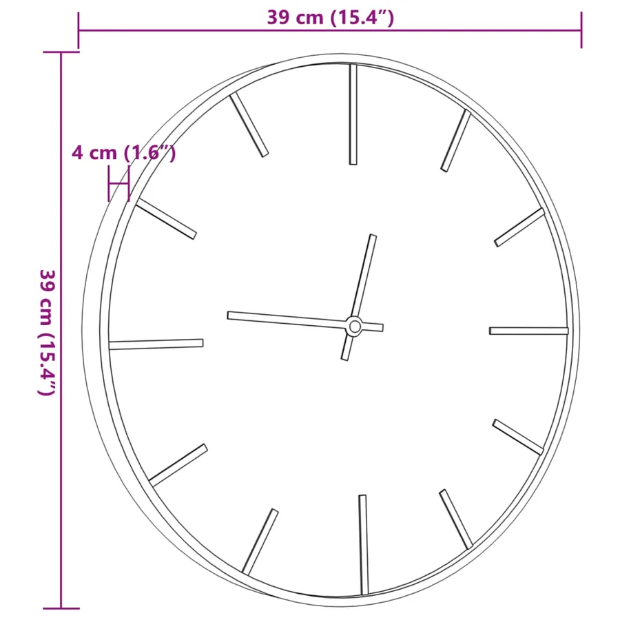 Horloge murale marron Ø39 cm fer et bois d'ingénierie - 7
