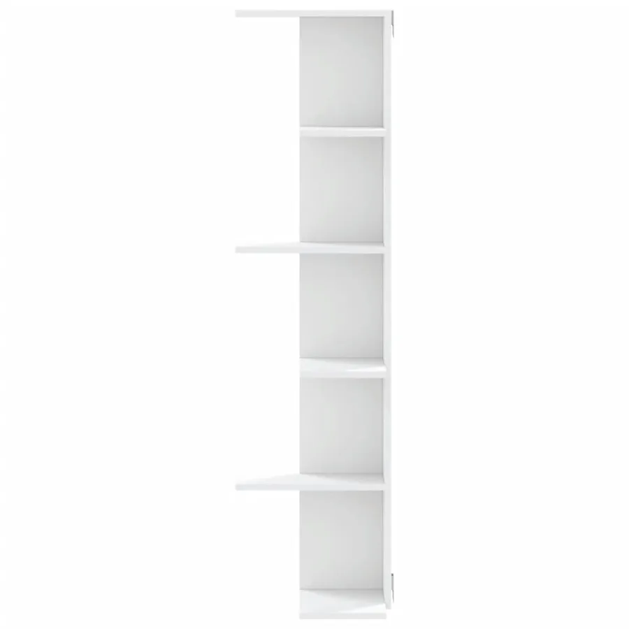 Étagère d'angle murale blanc 36,5x36,5x140 cm bois d'ingénierie - 4