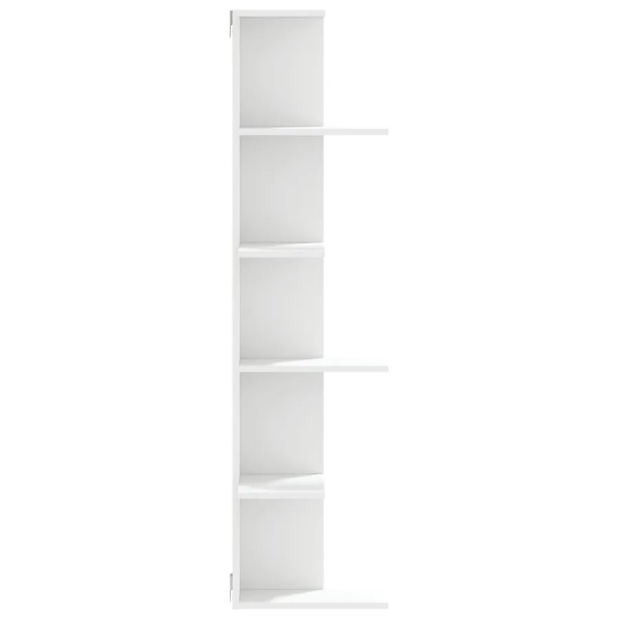 Étagère d'angle murale blanc 36,5x36,5x140 cm bois d'ingénierie - 5