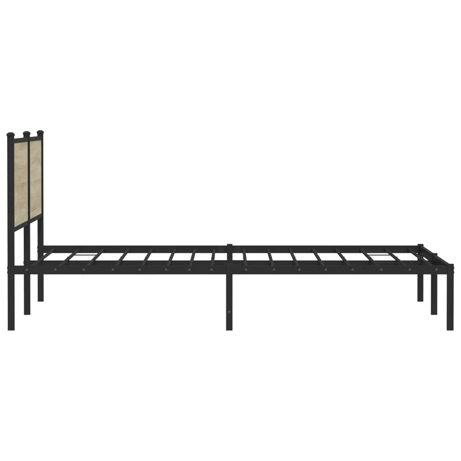 Cadre de lit en métal sans matelas chêne sonoma 160x200 cm - 6