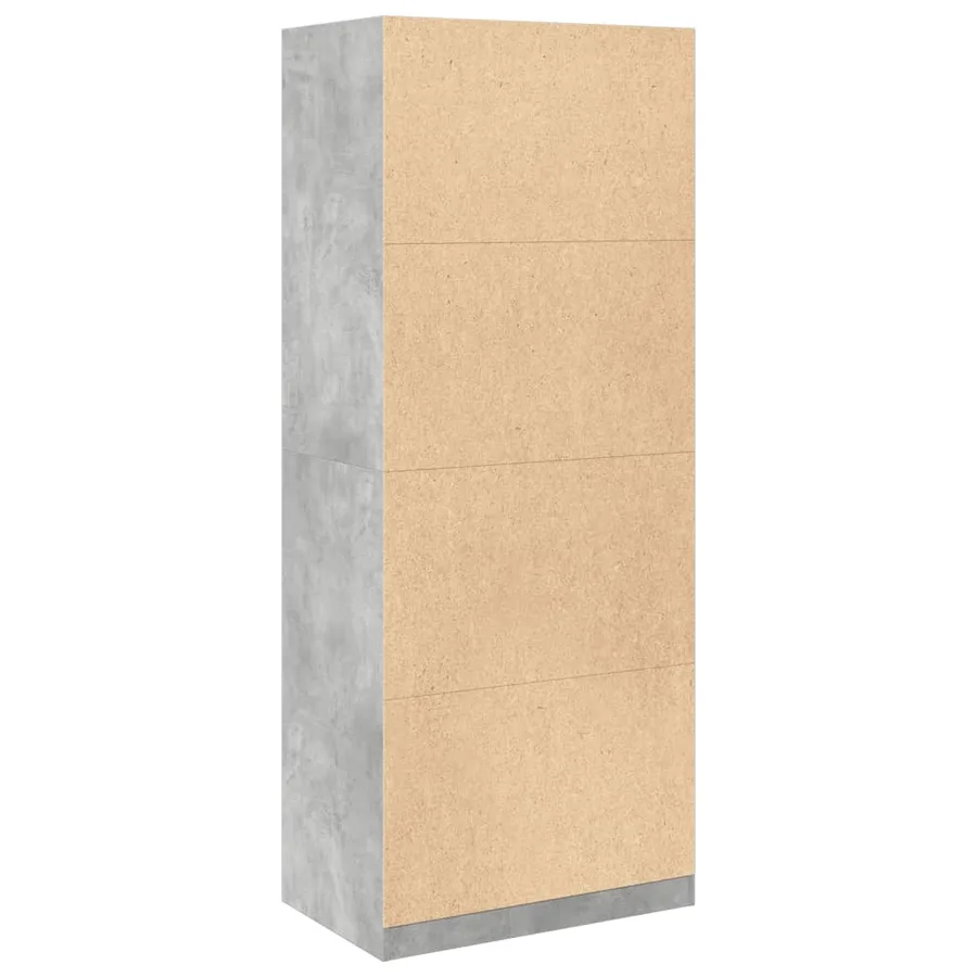Garde-robe gris béton 80x50x200 cm bois d'ingénierie - 6