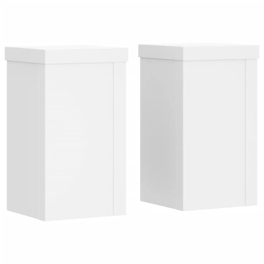 Supports pour plantes 2 pcs blanc 10x10x18 cm bois d'ingénierie - 2