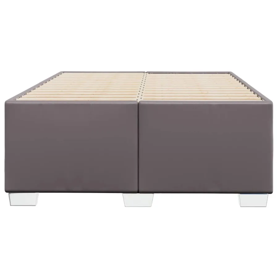 Cadre de lit sans matelas gris 120x190 cm similicuir - 4