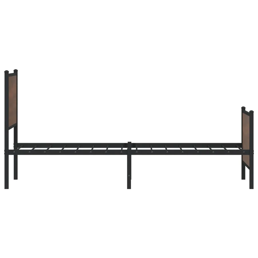 Cadre de lit en métal sans matelas chêne marron 75x190 cm - 6