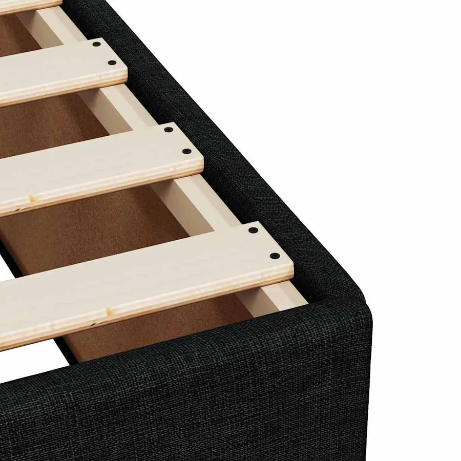 Sommier à lattes de lit avec matelas Noir 100x200 cm Tissu - 13