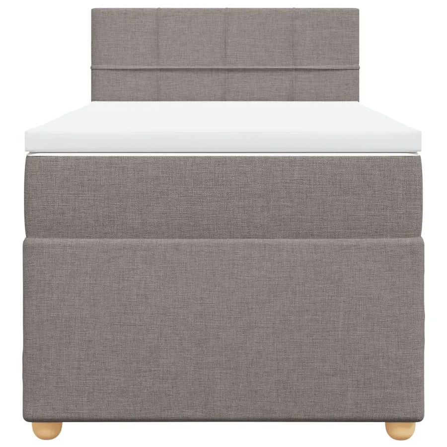 Sommier à lattes de lit avec matelas Taupe 100x200 cm Tissu - 4