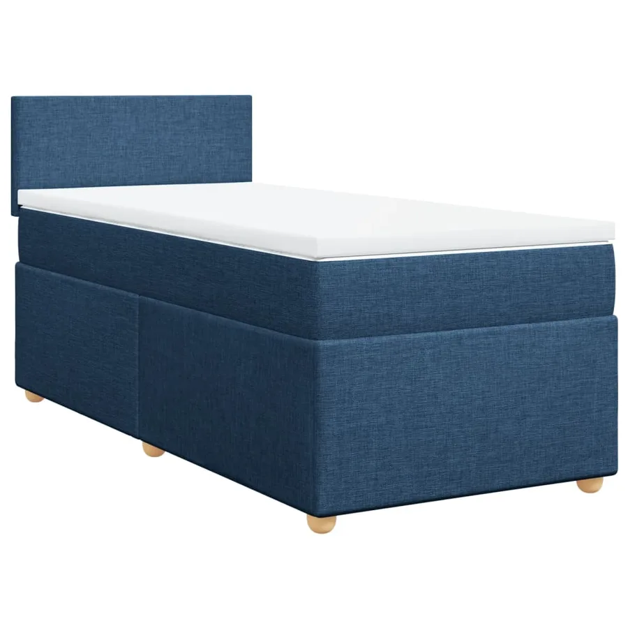 Sommier à lattes de lit avec matelas Bleu 90x200 cm Tissu - 3