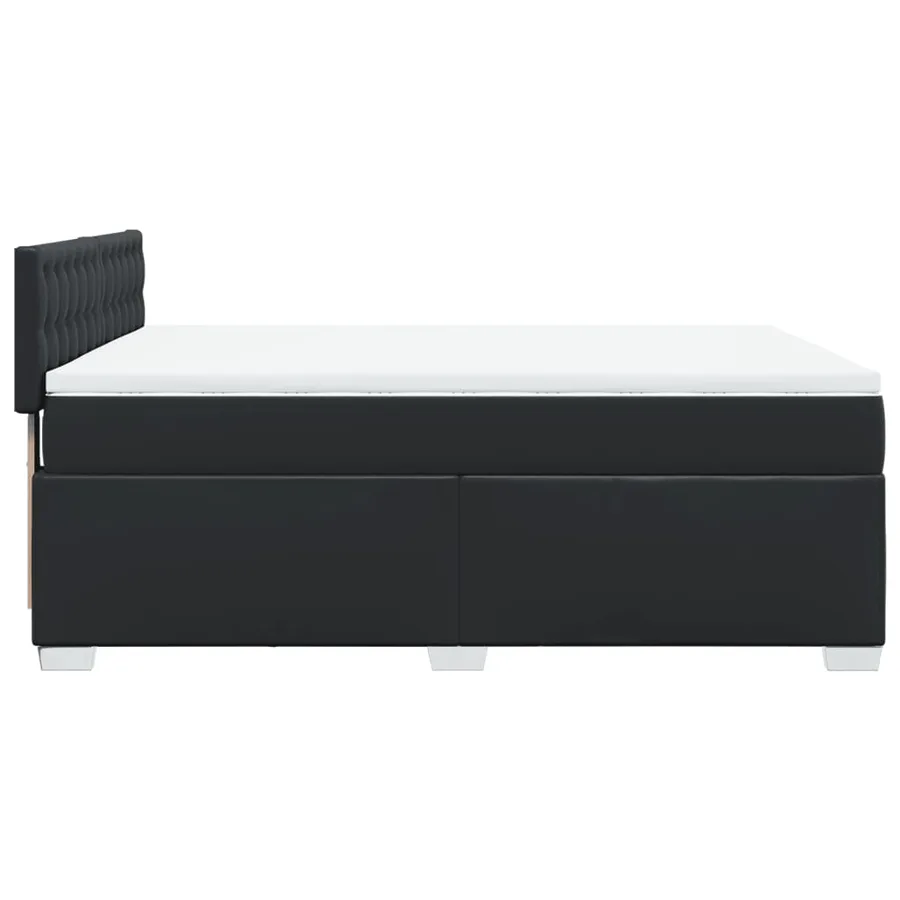 Sommier à lattes de lit avec matelas Noir 140x190 cm Similicuir - 5