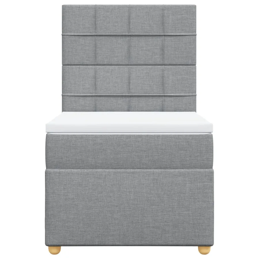 Sommier à lattes de lit avec matelas Gris clair 100x200cm Tissu - 6