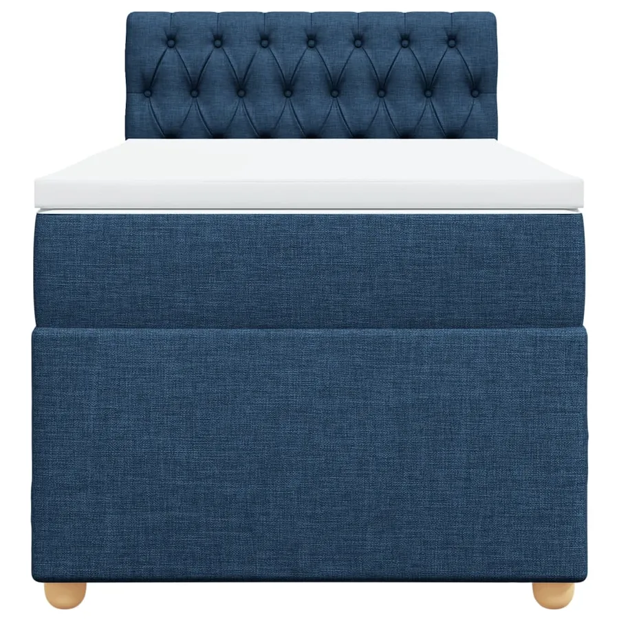 Sommier à lattes de lit avec matelas Bleu 100x200 cm Tissu - 6