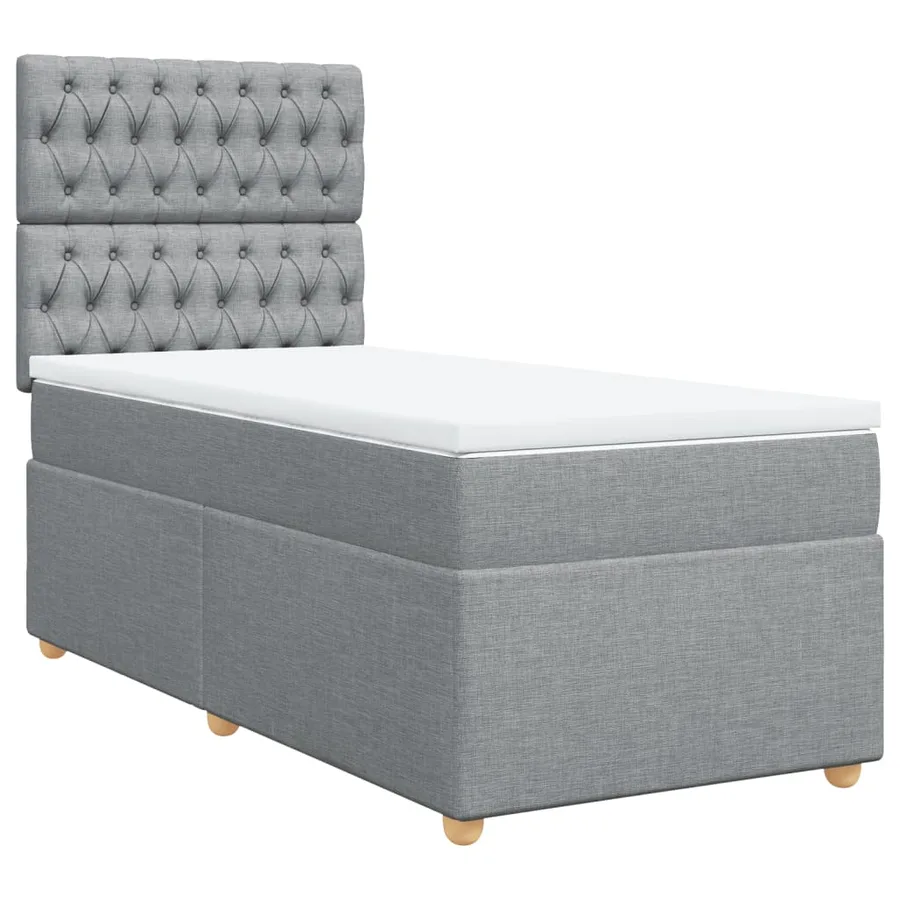 Sommier à lattes de lit avec matelas Gris clair 90x200 cm Tissu - 2