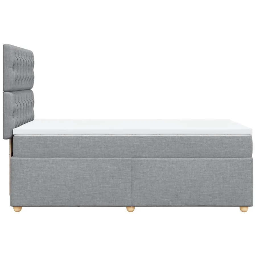 Sommier à lattes de lit avec matelas Gris clair 90x200 cm Tissu - 5