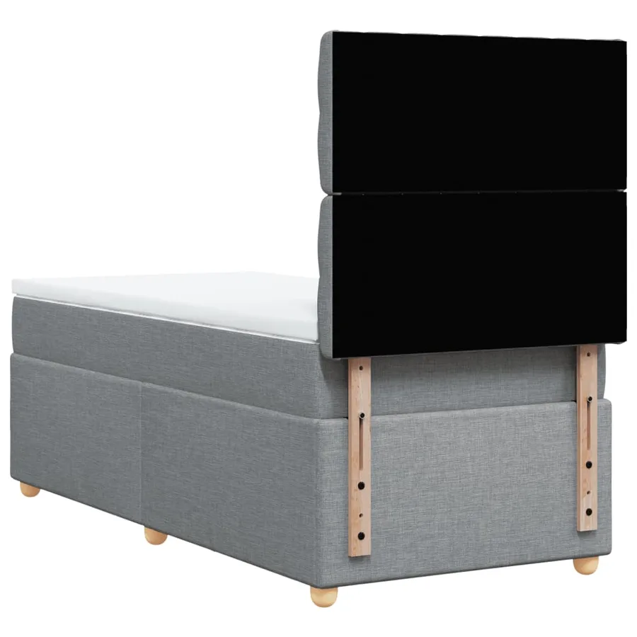 Sommier à lattes de lit avec matelas Gris clair 90x200 cm Tissu - 6