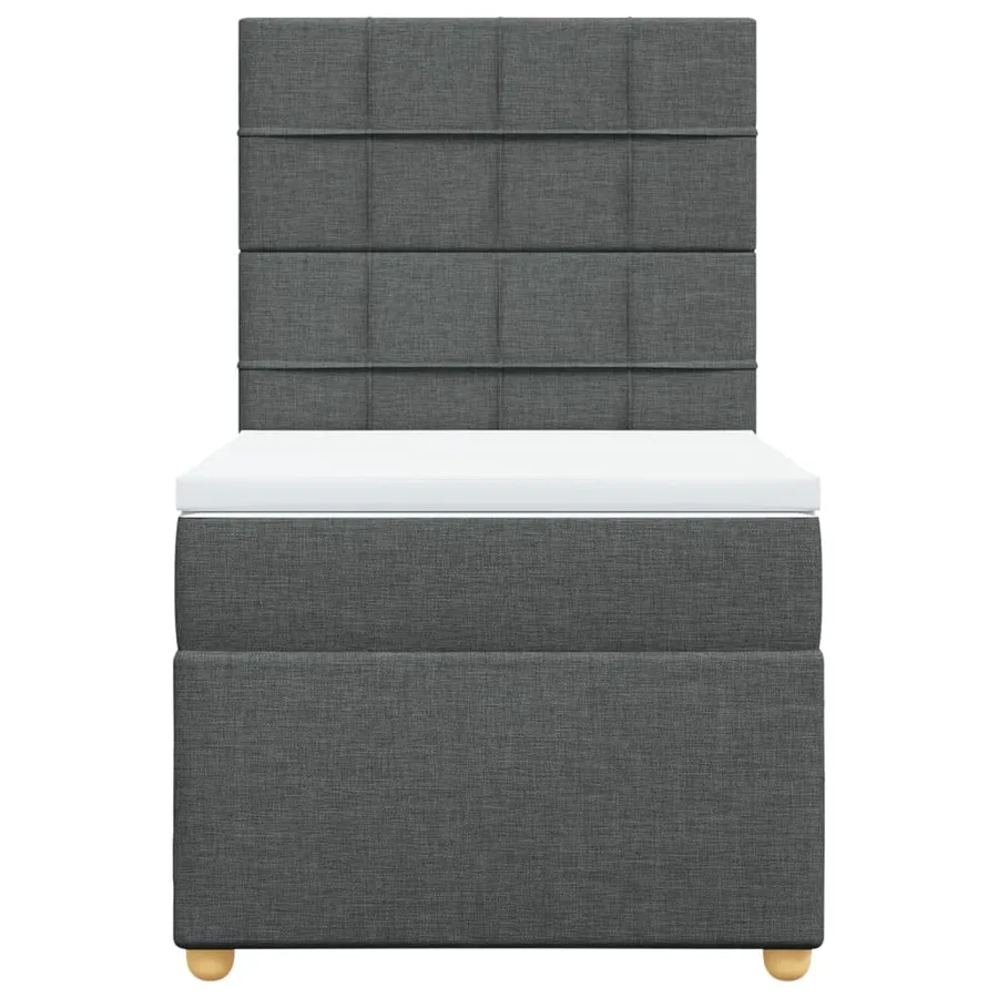 Sommier à lattes de lit avec matelas Gris foncé 90x200 cm Tissu - 4