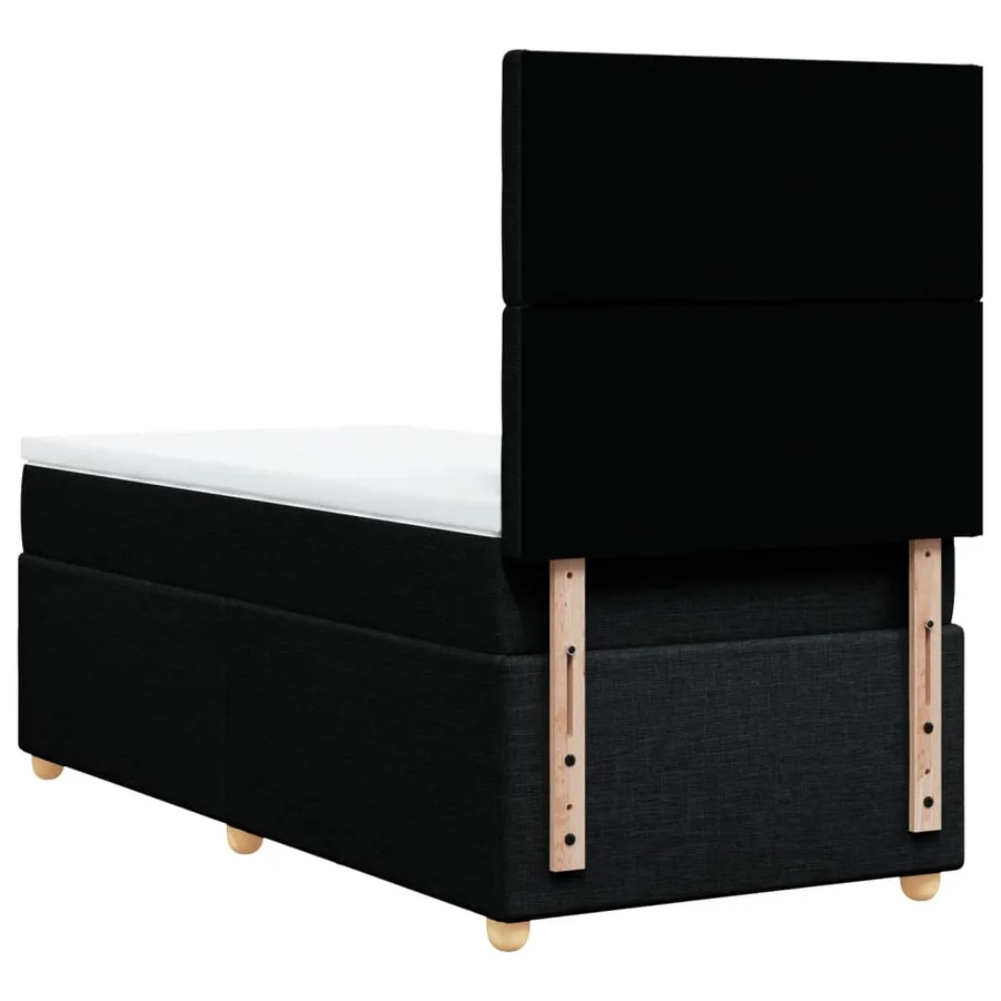 Sommier à lattes de lit avec matelas Noir 90x200 cm Tissu - 6
