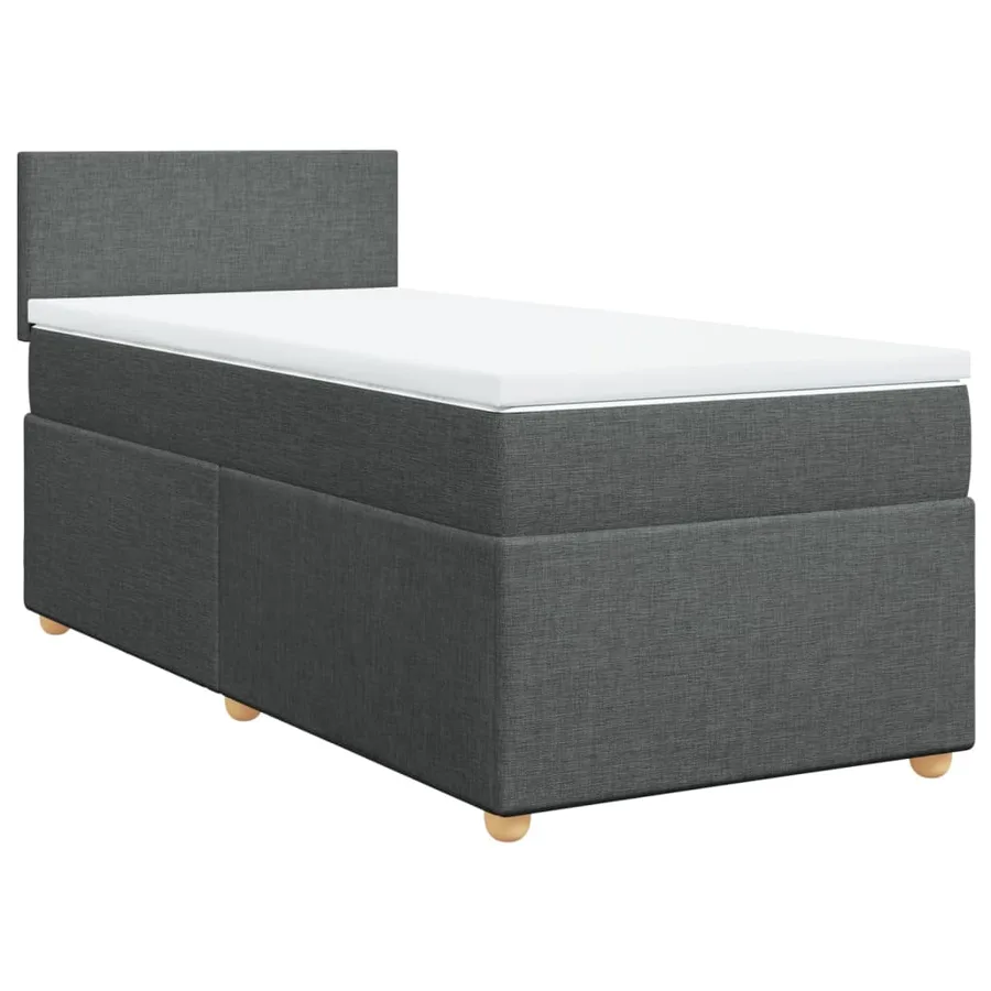 Sommier à lattes de lit avec matelas Gris foncé 90x200 cm Tissu - 3
