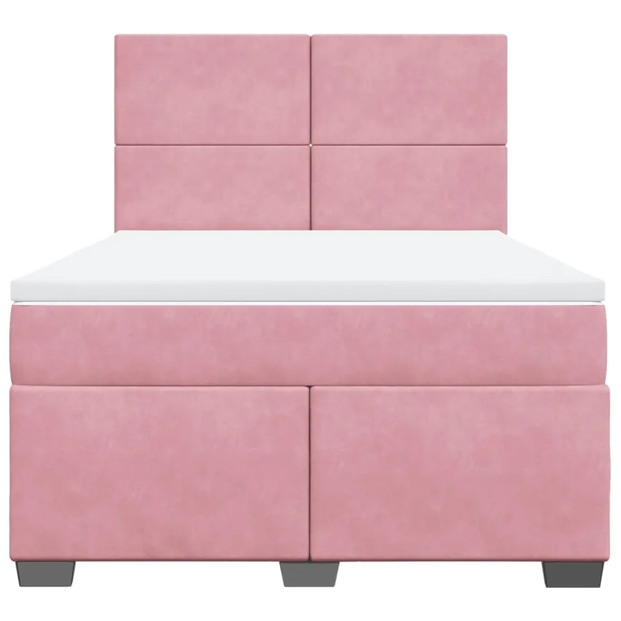 Sommier à lattes de lit avec matelas Rose 140x200 cm Velours - 4
