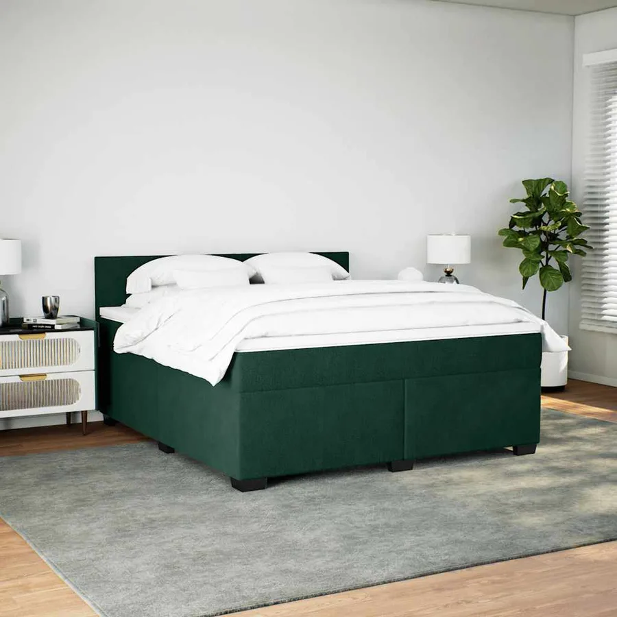 Sommier à lattes de lit et matelas Vert foncé 180x200cm Velours - 5
