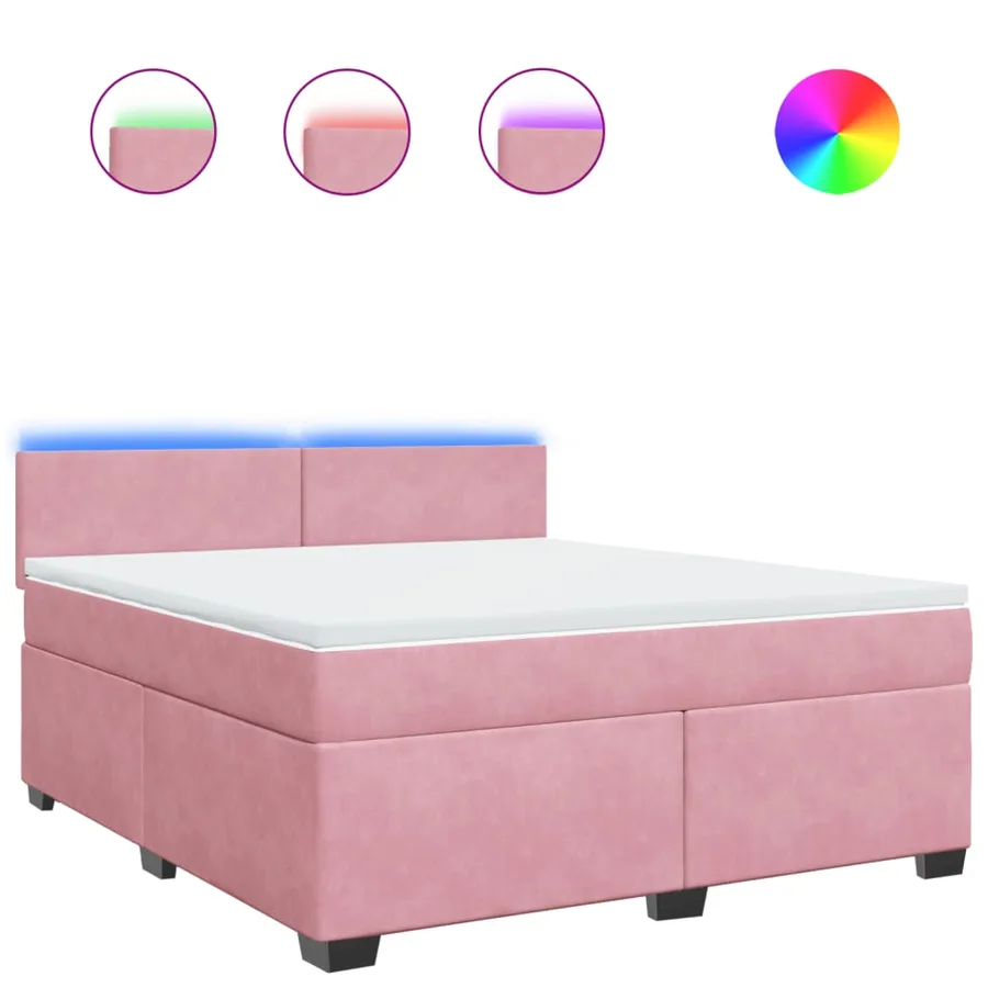Sommier à lattes de lit avec matelas Rose 180x200 cm Velours - 2