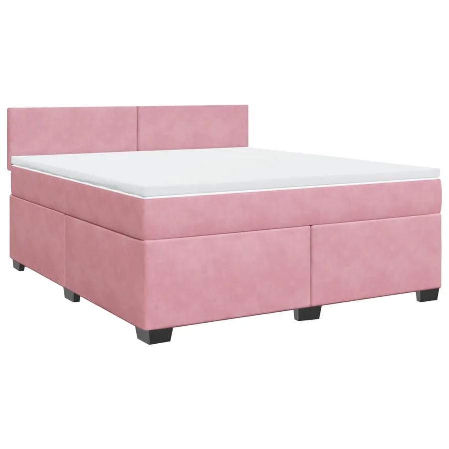 Sommier à lattes de lit avec matelas Rose 180x200 cm Velours - 3