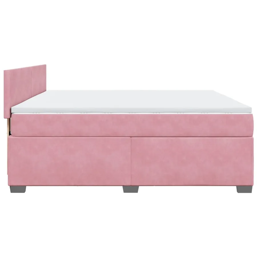 Sommier à lattes de lit avec matelas Rose 180x200 cm Velours - 7