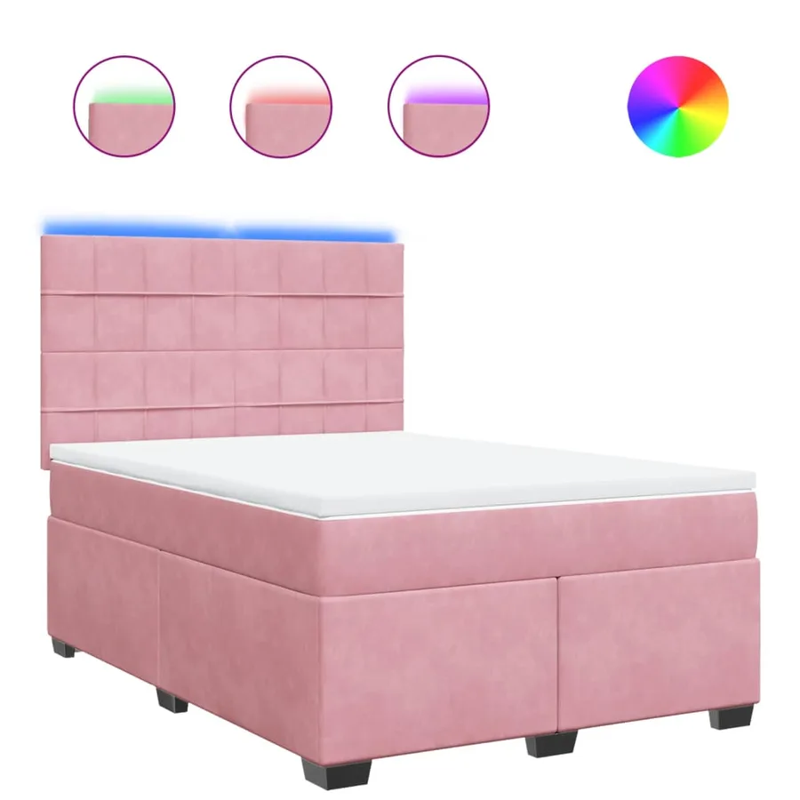 Sommier à lattes de lit avec matelas Rose 160x200 cm Velours - 2