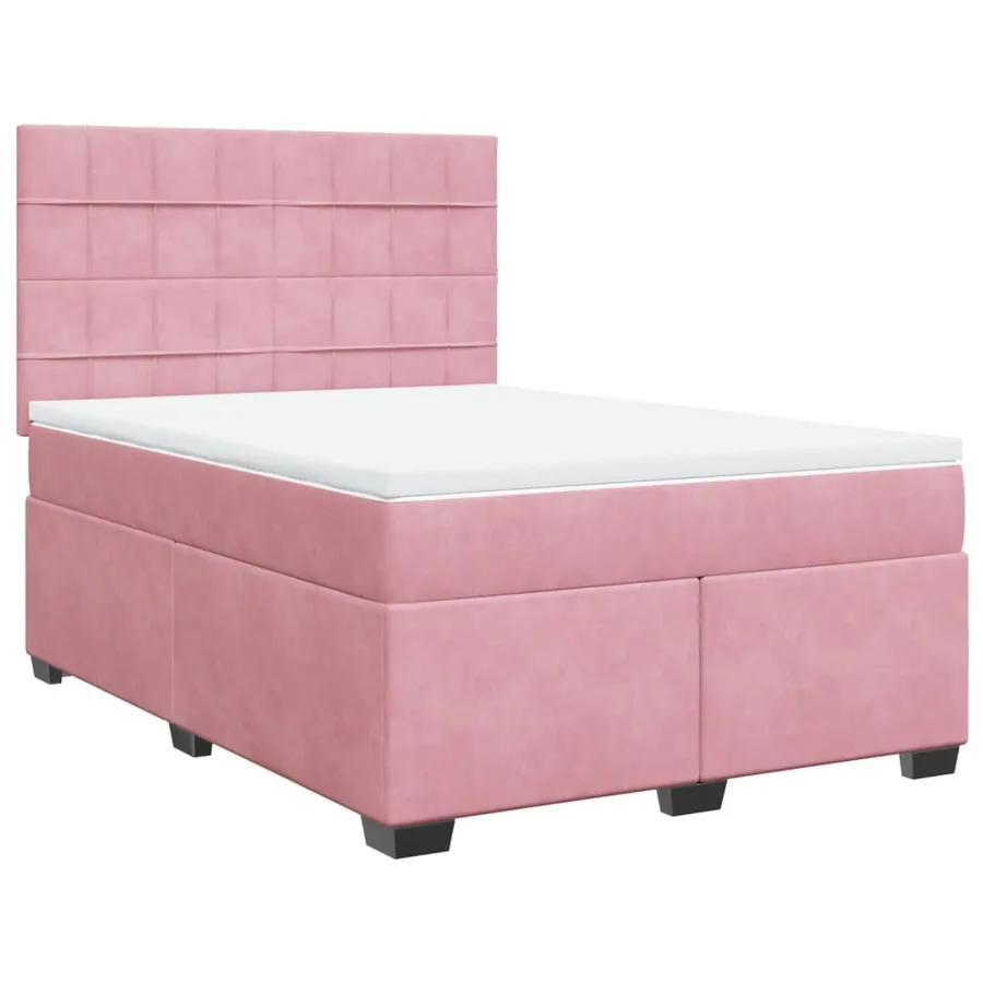 Sommier à lattes de lit avec matelas Rose 160x200 cm Velours - 3