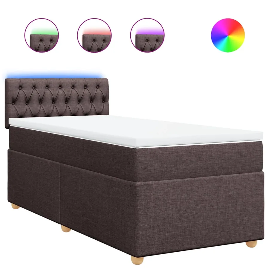Sommier à lattes de lit avec matelas Marron foncé 80x200 cm - 2