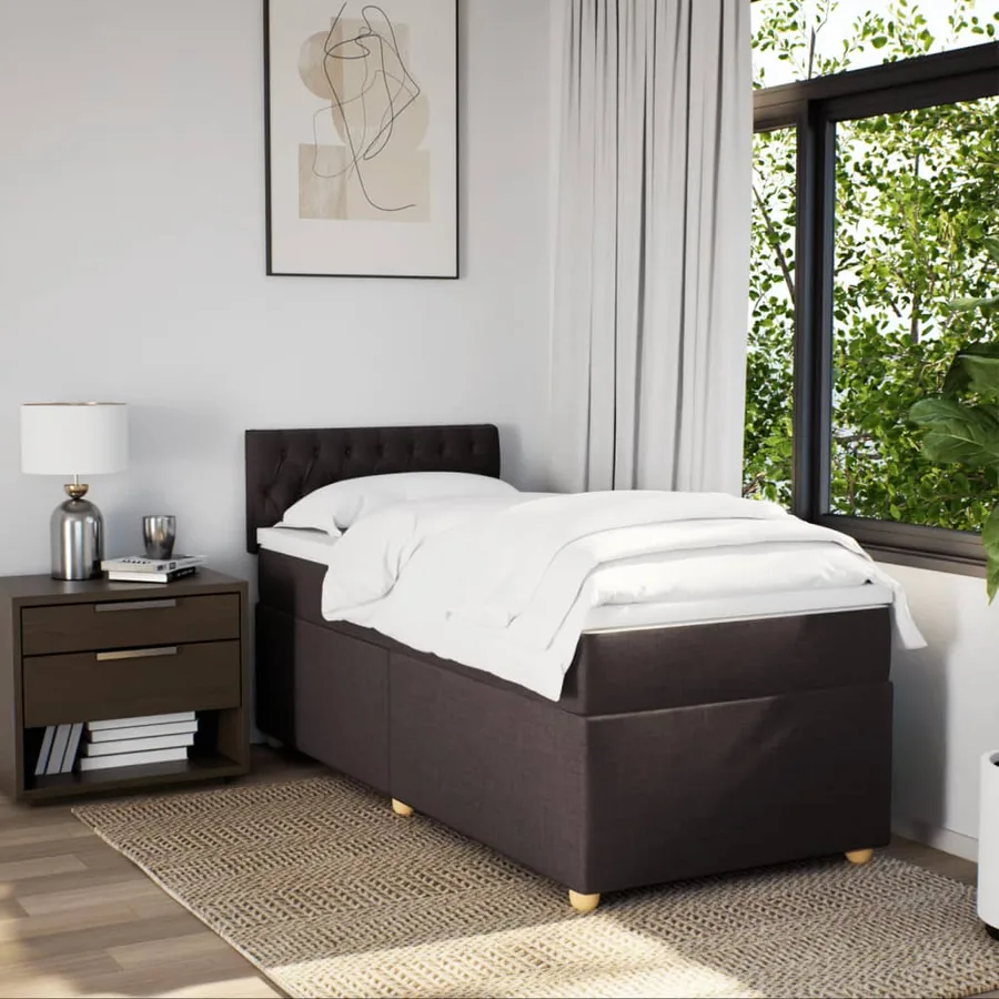 Sommier à lattes de lit avec matelas Marron foncé 80x200 cm - 4