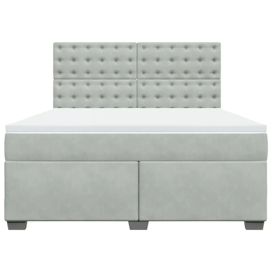 Sommier à lattes de lit et matelas Gris clair 180x200cm Velours - 6