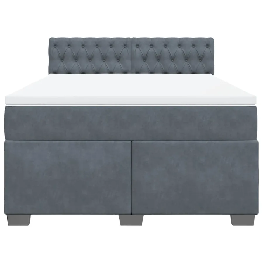 Sommier à lattes de lit et matelas Gris foncé 160x200cm Velours - 4