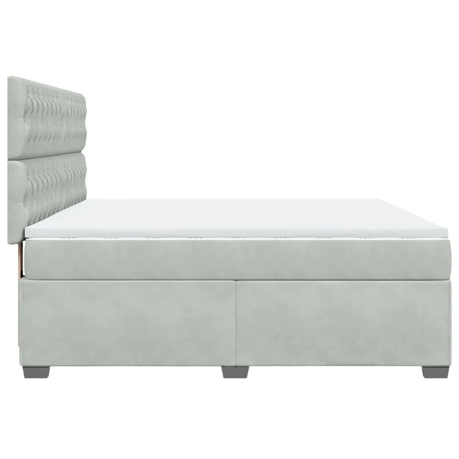Sommier à lattes de lit et matelas Gris clair 180x200cm Velours - 11
