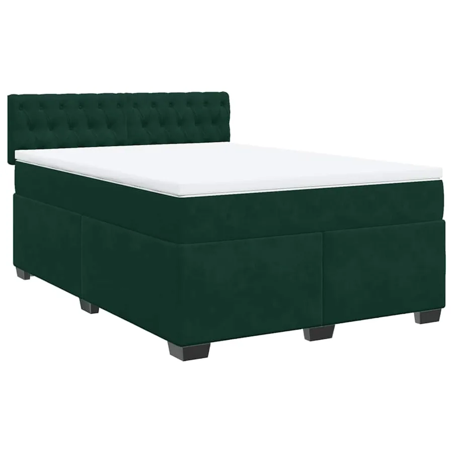 Sommier à lattes de lit et matelas Vert foncé 160x200cm Velours - 3
