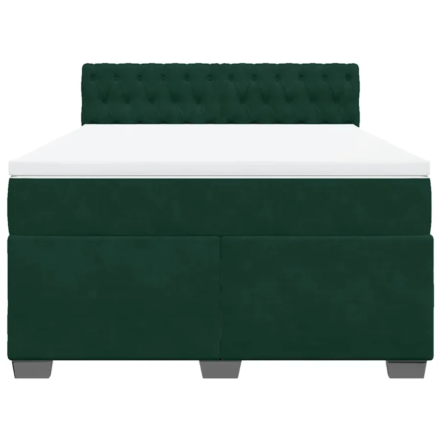Sommier à lattes de lit et matelas Vert foncé 160x200cm Velours - 6