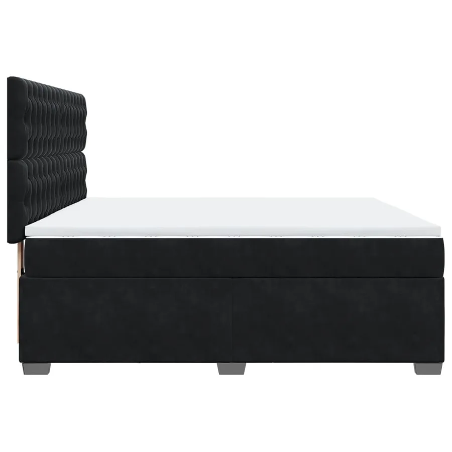Sommier à lattes de lit avec matelas Noir 180x200 cm Velours - 11