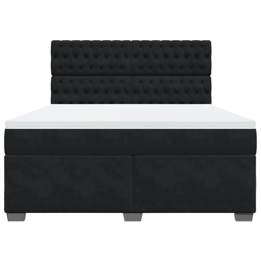 Sommier à lattes de lit avec matelas Noir 180x200 cm Velours - 6