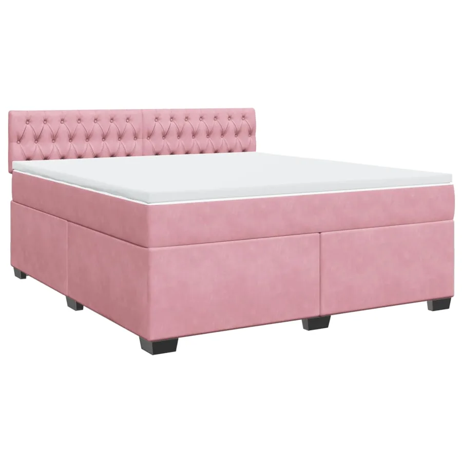 Sommier à lattes de lit avec matelas Rose 180x200 cm Velours - 2
