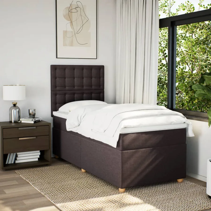 Sommier à lattes de lit avec matelas Marron foncé 80x200 cm - 3