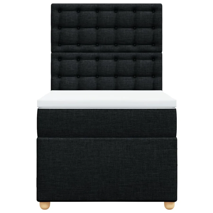 Sommier à lattes de lit avec matelas Noir 90x190 cm Tissu - 4